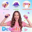 2 Pcs Stress Cube Bulk Swirl Ice Cube Stress Ball for Adults Anxiety Relief Soft Squeeze Sensory Square Ball for ADHD Prizes Goodie Bag Stuffers Party Favors(Purple, Pink)