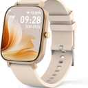 Smart Watch for Men Women Compatible with iPhone Samsung Android Phone 1.69 inch Full Touch Screen IP68 Waterproof Bluetooh Fitness Tracker Heart Rate/Sleep Monitor (Gold)