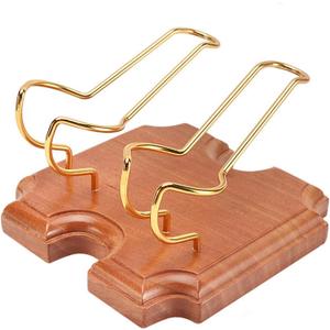 Wooden Pipe Stand Holder, Pipe Stand Display with 1 Metal Slots, Family Home Pipe Accessories