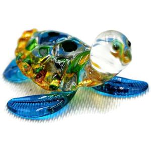 Hand Blown Sea Creature Glass Miniature 1 Piece Colorful Turtle Figurine Art Collectible Decor