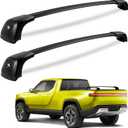 Lockable 220lbs Roof Rack Cross Bars Compatible with Rivian R1T Truck Pickup Bed 2022 2023 2024 (Not for Cab), Heavy Duty Anti-Theft Aluminum Roof Rails Crossbars Luggage Cargo Carrier