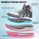 Women's Orthopedic Waterproof Lightweight Hiking Boots: Plantar Fasciitis Arch Support Orthotic Heel Spur Bunions Recovery Tennis Shoes, Comfortable Fit Gowalk Indoor Gym Ankle Boots Grey Size 7