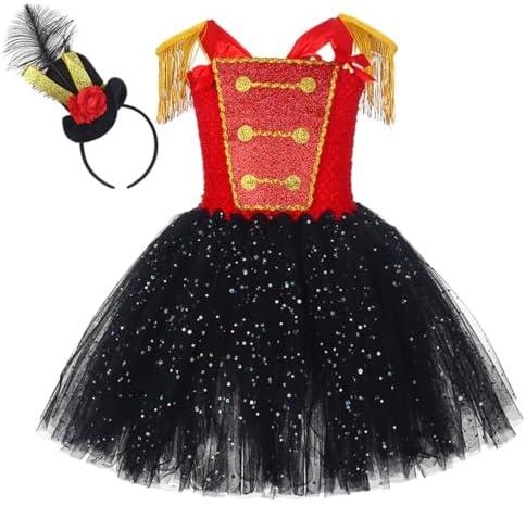 Tutu Dreams Circus Costume for Girls 1-10Y with Circus Headband Chrsitmas Gifts Birthday Party, Size 1/2/3Y