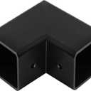 2 PCS 2" Black L Square Tubing Connector, 90 Degree 2 Way Elbow Fitting, Fits Square Tube O.D.: 2"