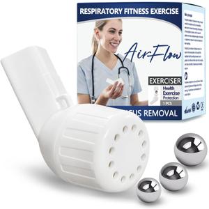 Breathing Exercise Device for Lungs, Flutter Valve, Natural Mucus Clearance and Lung Expansion Device, Lung Exerciser Device (White)