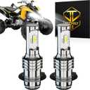 Compatible for Yamaha Raptor 350 660R 700 700R Headlight Bulbs, P15D H6 H6M Fog Light Bulbs, 12000 Lumens 6000K White 55W H6M Light Bulbs, Plug and Play, 2-Pack