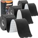 Kinesiology Tape Pro Athletic Sports (3 Rolls,60 Precut Strips) Waterproof Breathable Latex Free Tape for Ankle Wrists Knees Elastic Running Tennis Swimming Football Sports Activities Tapes Black