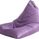 Nobildonna 4ft Bean Bag Chair Cover (No Filler) for Adults, 400L Extra Large Premium Velvet Beanbag Chair Cover, Washable Beanbag Without Filling Ultra Soft Triangular Lazy Sofa Cover (Purple)