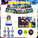 42Pack Coralines Party Supplies Pack IncludesBannerCake TopperBlackdrop,Balloons for Coralines party Decoration plates