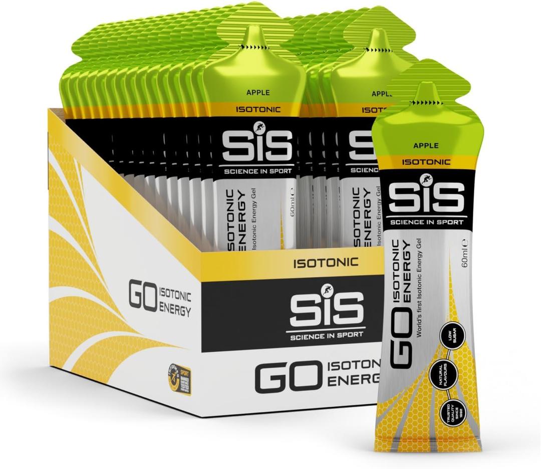 Science in Sport GO Isotonic Energy Gel - Fast-Acting Liquid Carbohydrate Gel for Instant Energy - Sports Nutrition - Gluten-Free & Vegan - Apple Flavor - 30 Count (EXP 02/04/26)