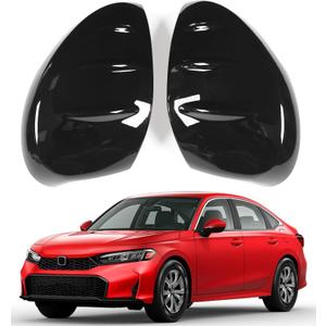 for 2022 2023 2024 2025 Honda Civic LX EX EX-L Sport Hatchback Extrior Side Rear View Mirror Cover, Rearview Mirror Trims for Civic 11th Gen Original Car OEM Style -Cool Glossy Black (without Integrated LED Turn Indicators)
