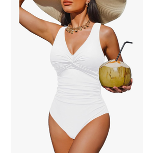 Holipick Women Tummy Control One Piece Swimsuit - Push Up Bathing Suit Full Coverage Slimming Swimwear M