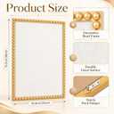 Maitys Bead Pinboard Framed Linen Bulletin Board, Gold, 20 x 30 Inch