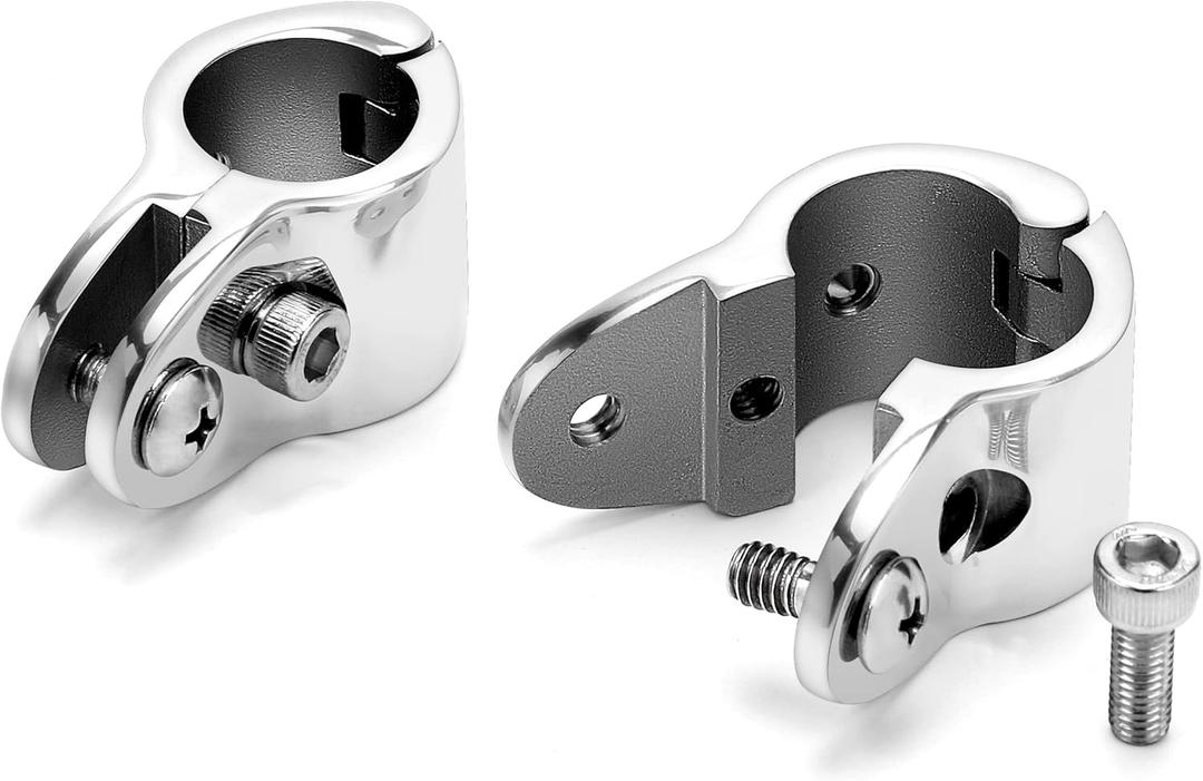 316 Stainless Steel Bimini Top Jaw Slide 7/8 Inch Stainless Bimini Hardware, Heavy Dudy Bimini Top Clamps, Hinged Jaw Slide Marine Bimini Top Hardware Bimini Track Slide Pack of 2
