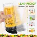 Blender 16oz Cups Replacement for Ninja - 3 Pack Ninja Blender Cups with Lids, Compatible with Ninja QB3001SS, BL770, BL780, BL660, BL740, BL810, Nutri Ninja Series Blenders