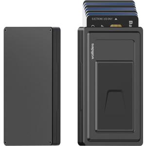 Metal Wallet For Men - Aluminum Magnetic Wallet, RFID Blocking, Push Button Slide-Out Quick Access, Slim Minimalist Front Pocket Wallet, Holds 5-7 Cards (Black, Magnetic)