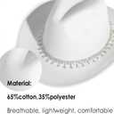 Rhinestone Cowgirl Cowboy Hat Shiny Wide Brim Hat for Party (White)
