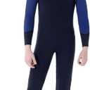 Dark Lightning 3/2mm Kids Wetsuit for Boys and Girls, Neoprene Thermal Swimsuit, Toddler/Junior/Youth One Piece Wet Suits for Scuba Diving (Large, Full-Blue)