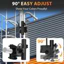 Adjustable RV Flag Pole Mount, Heavy-Duty RV Flag Holder for 1"1.5" RV Ladders, Fits 1"1.25" Flagpoles, Vertical & Horizontal Installation, Durable Camper Flag Mount