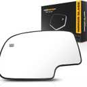 For Chevy Tahoe 2000 01 02 03 04 05 2006 Mirror Glass Driver Side | Heated | Flat | w/Backing Plate | All Cab types | Replacement For 88986362 | GM1324108