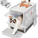High-Sided Stainless Steel XL Cat Litter Box for Cats