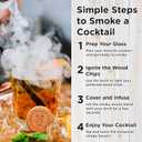 Cocktail Smoker Kit with 2 Rocks Glasses, 6 Wood Chip Flavors,Torch (No Butane), Ice Mold