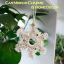 7 x Handmade Crochet Snowflake Rear View Mirror Accessories, Cute Car Hanging Ornament for Women's Interior Decor/Home Pendants