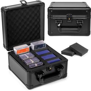 Top Loader Storage Box, Graded Card Storage Boxes, Trading Card Organizer Cases, PSA Card Case Slab Case Holder for Sports Cards, Holds 186+ Top Loaders (2 Row)