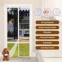 Adjustable White Fiberglass Door Curtain DIY Size Width 34" -39" Height 81" -84",Magnetic Screen Door with Reinforced Magnets Auto Closer, Keep Bugs Out, Pet and Kid Friendly