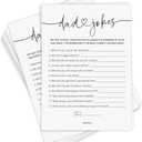 GardenCity Dad Jokes Baby Shower Game, 50 Cards, Fun Baby Shower Games Activity for Boy or Girl, Minimalist