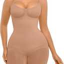 FeelinGirl Shapewear Tummy Control Seamless Bodysuit Hip Enhancer Body Shaper for Women (XS/S, Mocha Brown)