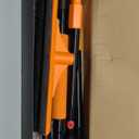 Carpet Rake for Pet Hair Removal - Reusable Dog & Cat Hair Remover with 58" Reinforced Steel Handle, 3-in-1 Professional Modular Rug Rake & Scraper Tool for Shag Rugs, Couch, Stairs (Orange)