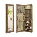 SRIWATANA Jewelry Armoire Cabinet, Solid Wood Jewelry Organizer with Full Lenght Mirror