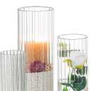 Candle Clear Glass Cylinder Centerpieces Vases Table Decoration 3 Pieces