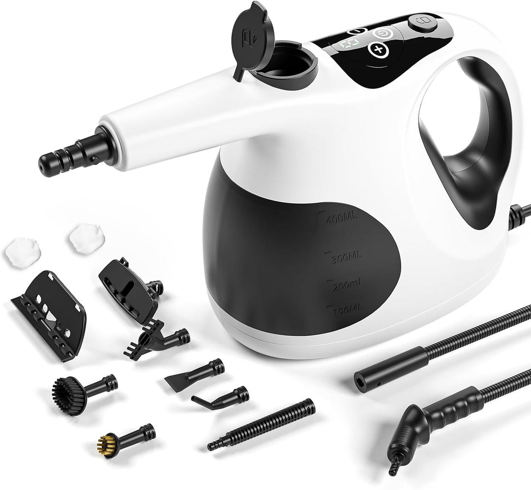 Handheld Steam Cleaner for Home 3s Instant Heat-Up, Lightweight, and Easy Refill Portable Steamer for Grout, Furniture, Kitchen, and More(White)