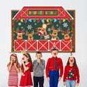 Winter Deer Bulletin Board Decorations Set Christmas Reindeer Stable Elk Cutouts Chalkboard Decor Xmas Bulb Paper Cutting with Borders for Door Wall School Classroom Winter Holiday Party Supplies