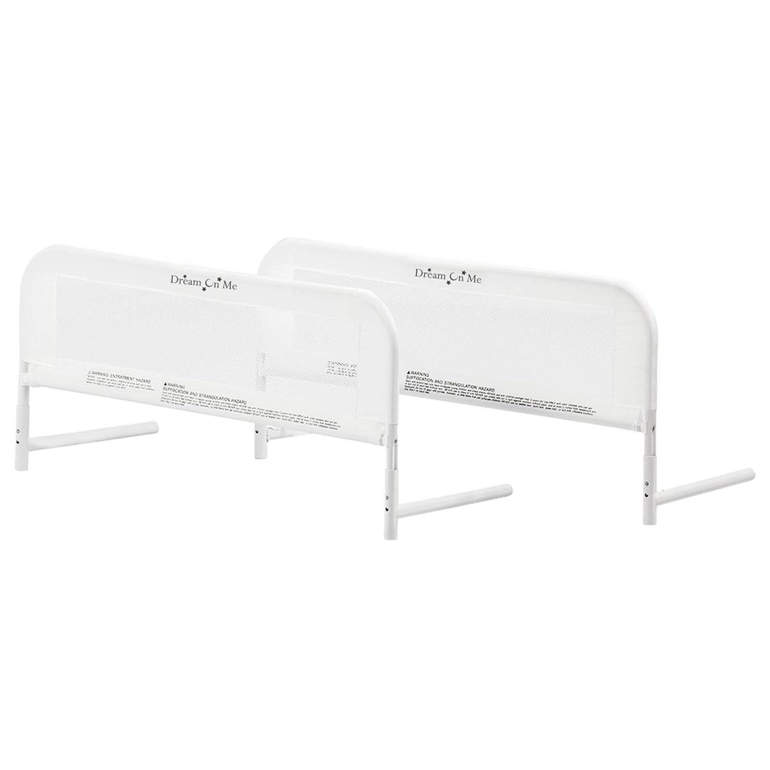 Dream On Me Lightweight Mesh Security Adjustable Bed Rail Double Pack with Breathable Mesh Fabric in White, 2 Count (Pack of 1)