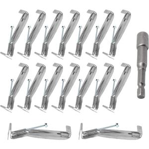 24 Pcs 5 Inch Gutter Hangers 5 Inch Hidden Gutter Brackets, Rain Gutter Hangers with Pre-Inserted Screws, Quick Screw Gutter Clips Gutter Parts for 5" K-Style Aluminum Gutter Repair