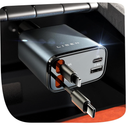 LISEN Retractable Car Charger, for Gifts for Him Her, 69W Cars Adapter USB C Fast Charger for iPhone 1711, Car Accessories Gadgets for Men, Anniversary Birthday Gifts for Men Women, for Samsung