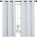 NICETOWN Window Treatment Thermal Insulated Grommet Room Darkening Curtains Drapes for Bedroom(2 Panels,42 by 63,Platinum-Greyish White)