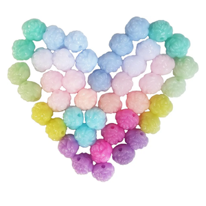 Xeahung 200PCS Colored Acrylic Rose Beads 12mm Round Flower Beads Charms for Jewelry Making Bracelets Earring Necklace Adults Beading DIY Art Craft Christmas Ornament Birthday Gifts (Mixed Color), Pack Of 4 