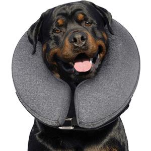MIDOG Inflatable Dog Neck Donut Collar Alternative After Surgery, Soft Protective Recovery Cone for Small Medium Large Dogs and Cats Puppies - Alternative E Collar (Gray, XL)