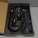 Pull Down Bathroom Faucet for Sink 3 Hole,8 inch Widespread Matte Black Bathroom Sink Faucet with Pop Up Drain, Water Supply Hoses