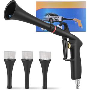 car Cleaning air Blow Gun Compressor Tools Accessories auto Detailing Supplies Interior attachments blowguns 4-piece kit Set - Uses Air Compressor - Blasts Dust, Dirt & Grime Fast