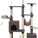 Cat Tree 67in Cat Tower Scratching Post for Cats Tree Tower Furniture for Cats Plush Multi-Level Cat Condo (Gray)