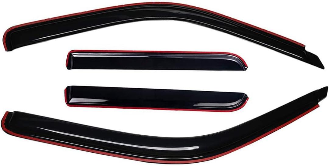 In-Channel Rain Guards, Fits 2001-2007 Chevrolet Silverado & GMC Sierra 1500 (HD), 2500 (HD), 3500, Crew Cab; 2002-2006 Chevrolet Avalanche & Suburban, Cadillac Escalade EXT, GMC Yukon XL, Smoke, 4Pcs