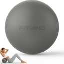 Pilates Ball 8 inch, Small Yoga Ball Extra Thick, Mini Pilates Ball with Pump, Non-Slip Surface Small Exercise Ball for Physical Therapy, Stretching, Strength & Core Training (Dark Gray)