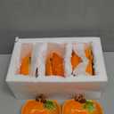 6 Pieces Pumpkin Ceramic Ramekins Small Pumpkin Dishes 6 oz Cushaw Creme Brulee Dishes Fall Ramekins Thanksgiving Cushaw Shaped Bowl Plates for Kitchen Serving Dip Sauce and Snack