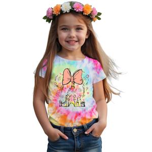 CM C&M WODRO Magical Kingdom Shirt Baby Girl Magic Castle Bow Tie-Dye T-Shirt Kids Fairy Tale Short Sleeve Summer Tee Tops(Tie-Dye 2,18-24 Months)