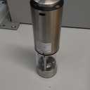 CIRCLE JOY Electric Pepper Grinder Stainless Steel Rechargeable Pepper Mill with External Adjustable Coarseness, 95ml Container and White LED Light, Silver